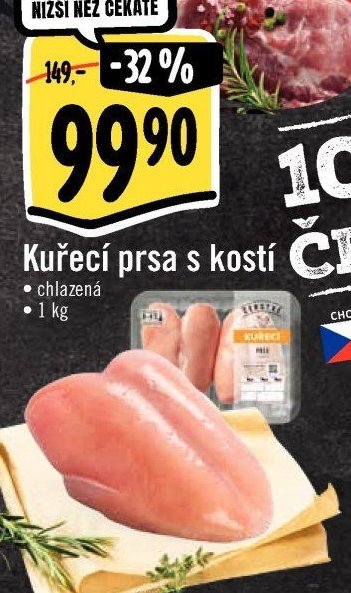 Kuřecí prsa s kostí
