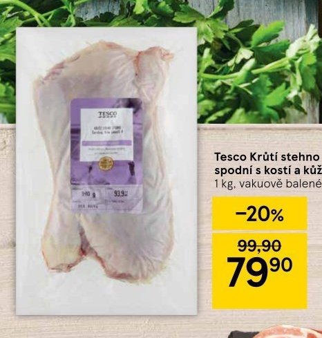 Tesco Krůtí stehno spodní s kostí a kůží