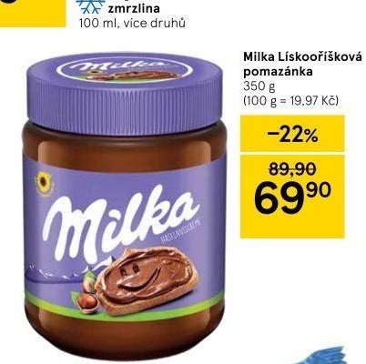 Milka Lískooříšková pomazánka