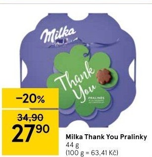 Bonboniéra Thank you Milka - Tesco akcniletaky.com