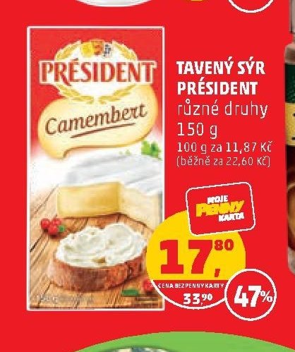 Tavený sýr Président