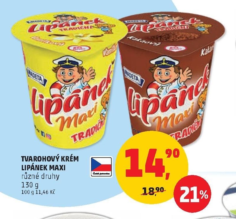 Tvarohový krém Lipánek Maxi