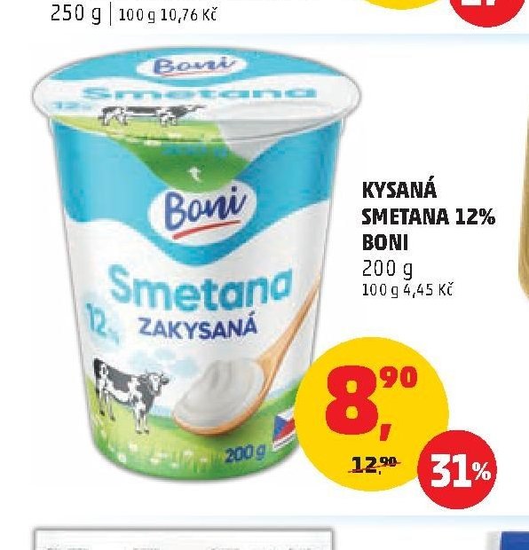 Kysaná smetana 12% Boni