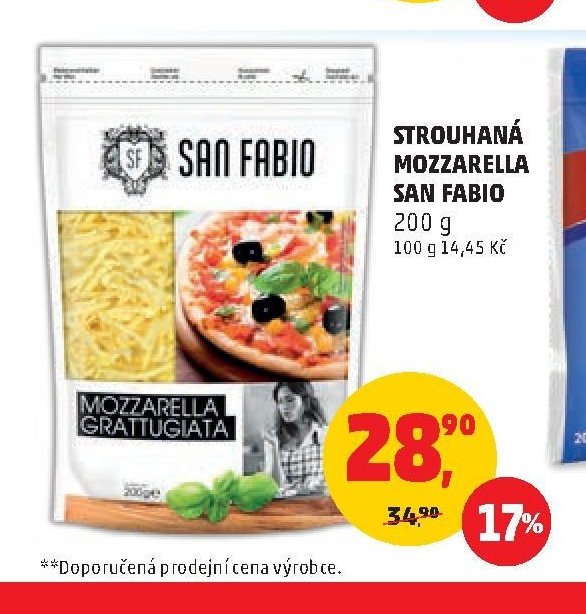 Strouhaná mozzarella San Fabio