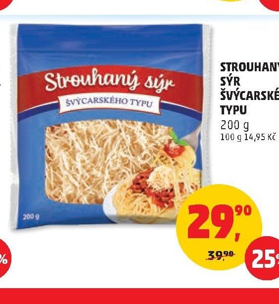 Strouhaný sýr švýcarského typu