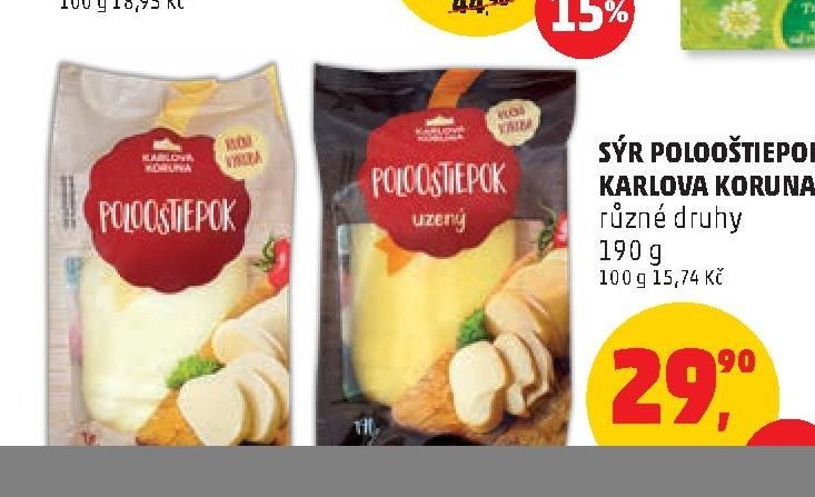 Sýr Polooštiepok Karlova Koruna