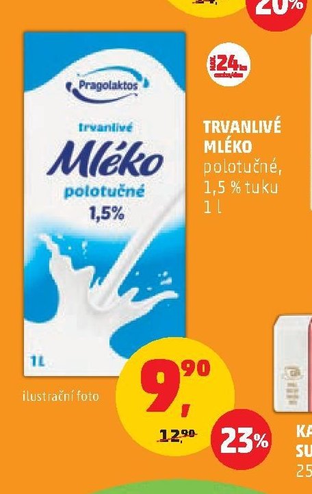 Trvanlivé mléko polotučné