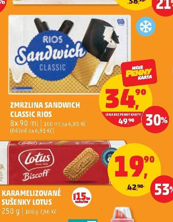 Zmrzlina Sandwich Classic Rios