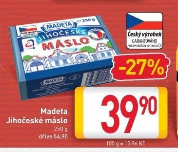 Madeta Jihočeské máslo