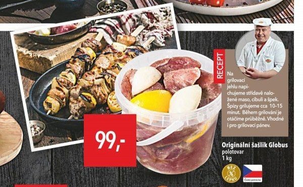 Originální šašlik Globus polotovar 1 kg