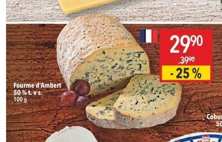 Fourme d'Ambert 50 % t. v s. 100 g
