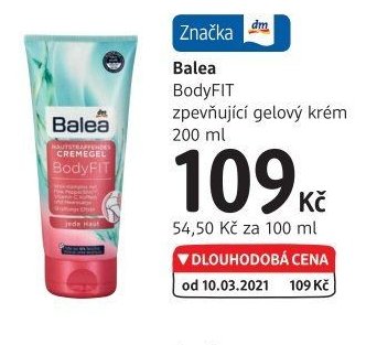 Balea BodyFIT zpevňující gelový krém