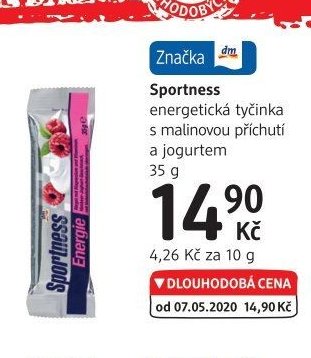 Sportness energetická tyčinka s malinovou příchutí a jogurtem