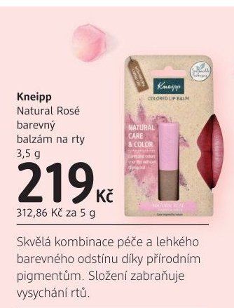 Kneipp Natural Rosé barevný balzám na rty