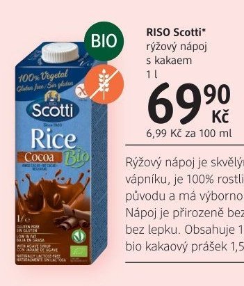 RISO Scotti rýžový nápoj s kakaem