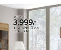1 VITRÍNA, ŠÍŘKA CCA 57 CM
