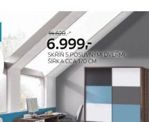 SKŘÍŇ S POSUVNÝMI DVEŘMI, ŠÍŘKA CCA 170 CM