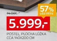 POSTEL, PLOCHA LŮŽKA CCA 140X200 CM