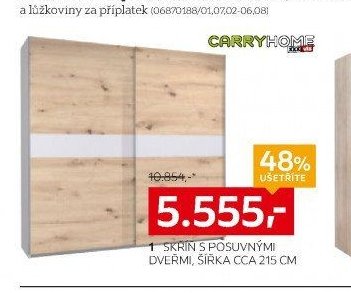1 SKŘÍŇ S POSUVNÝMI DVEŘMI, ŠÍŘKA CCA 215 CM