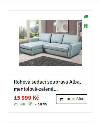 Rohová sedací souprava Alba, mentolově-zelená... - ASKO akcniletaky.com