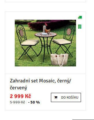 Zahradní set Mosaic, černý/červený - ASKO akcniletaky.com