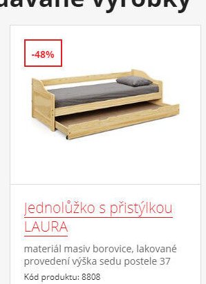 Jednolůžko s přistýlkou LAURA - IDEA nábytek akcniletaky.com