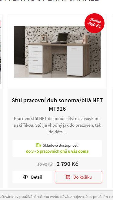 Stůl pracovní dub sonoma/bílá NET MT926 - Jamall akcniletaky.com