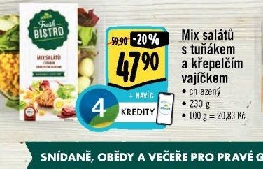 Mix salátů s tuňákem a křepelčím vajíčkem