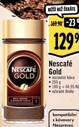 Instantní kávy Nescafé Gold