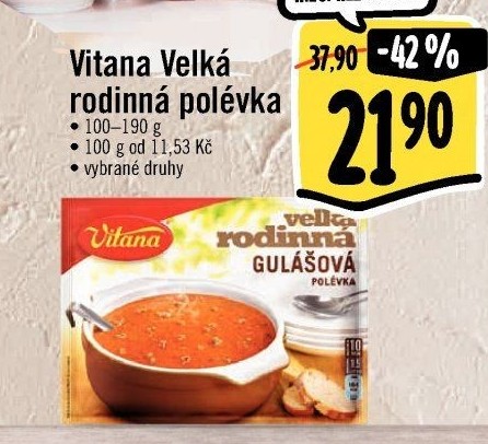 Instantní polévka Velká rodinná Vitana
