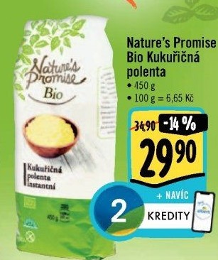 Kaše kukuřičná Polenta bio Nature'
