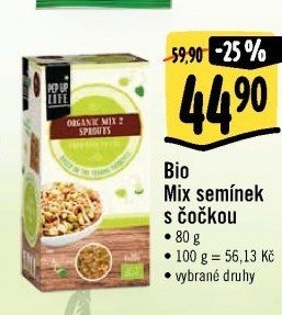 Mix semínek s čočkou bio Pep up Life