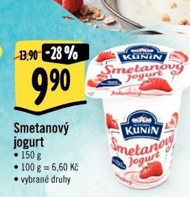 Ochucený jogurt smetanový Kunín