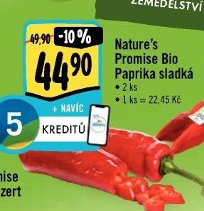 Paprika červená bio Nature'