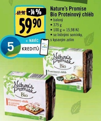 Proteinový chléb bio Nature'