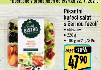 Salát pikantní kuřecí s černou fazolí Albert Fresh Bistro