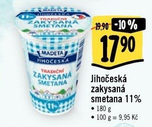 Smetana zakysaná JihočeskáMadeta 11%