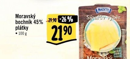 Sýr Moravský bochník 45% Sýrařův výběr Madeta