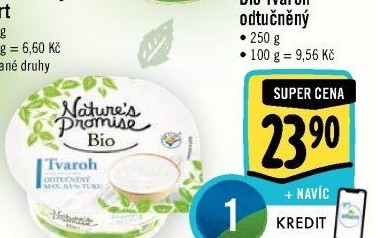 Tvaroh odtučněný bio Nature'