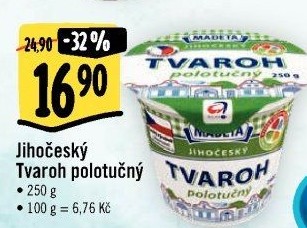 Tvaroh polotučný Jihočeský Madeta