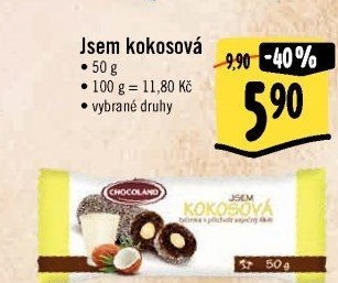 Tyčinka Jsem kokosová Chocoland