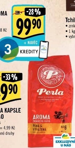 Zrnková káva Aroma AH Perla