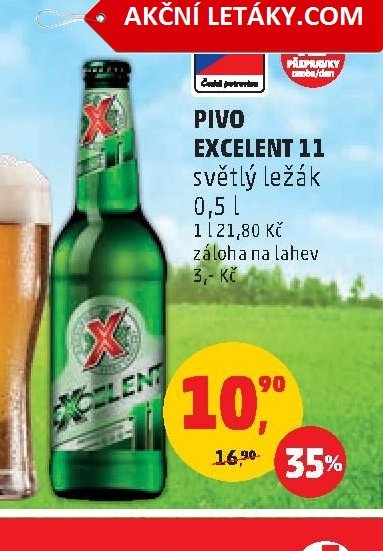Pivo Excelent 11 světlý ležák 0,5 l