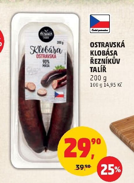 OSTRAVSKÁ KLOBÁSA ŘEZNÍKŮV TALÍŘ