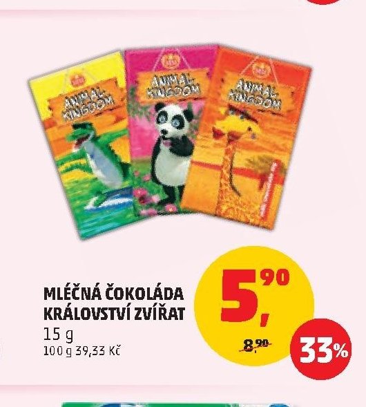 Mléčná čokoláda království zvířat