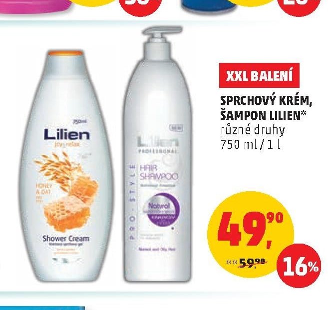 Sprchový krém, šampon Lilien