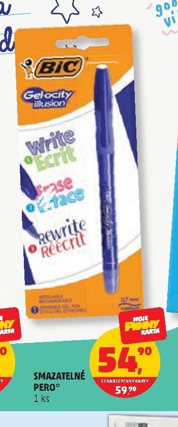 Smazatelné pero Bic