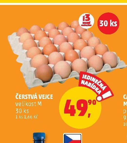 ČERSTVÁ VEJCE velikost M 30 ks