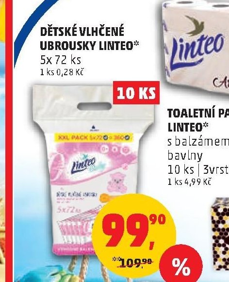 DĚTSKÉ VLHČENÉ UBROUSKY LINTEO