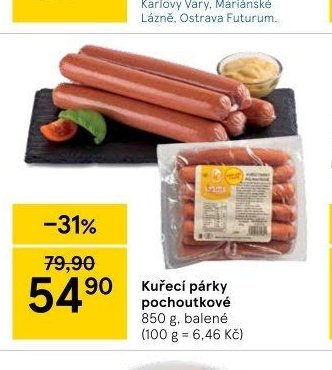 Kuřecí párky pochoutkové